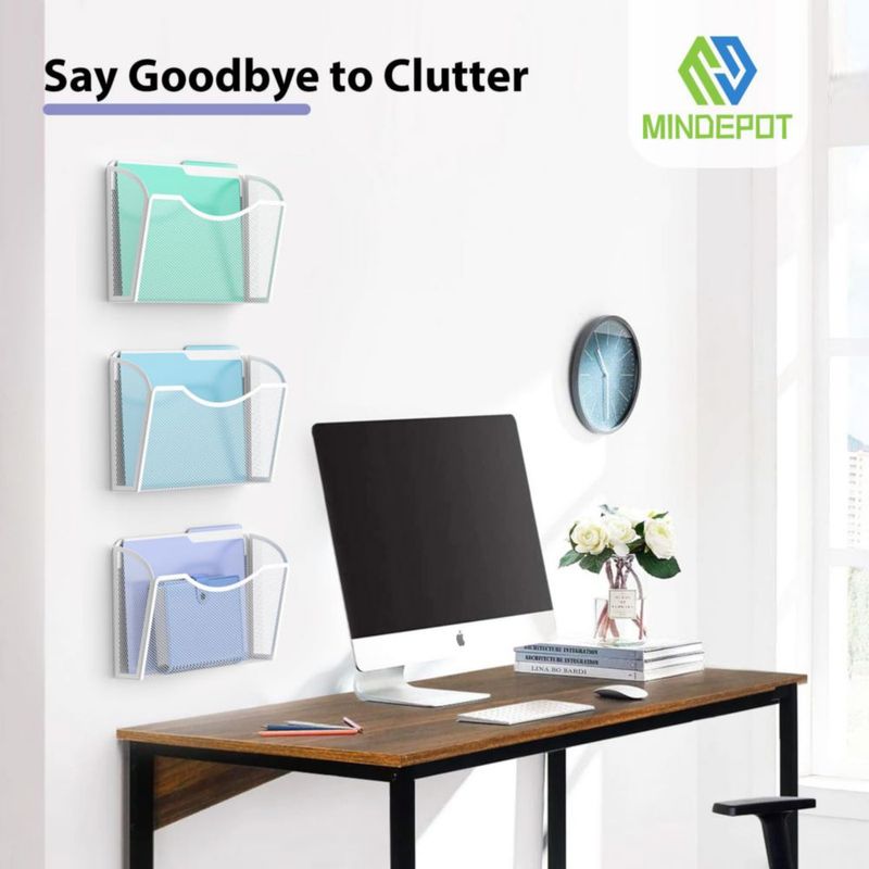 Organizador de documentos MINDEPOT 3 unidades negro para montar en la pared
