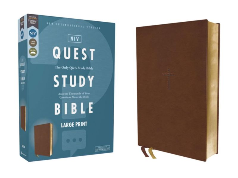 Biblia de estudio Zondervan NVI de letra grande con cubierta de cuero suave