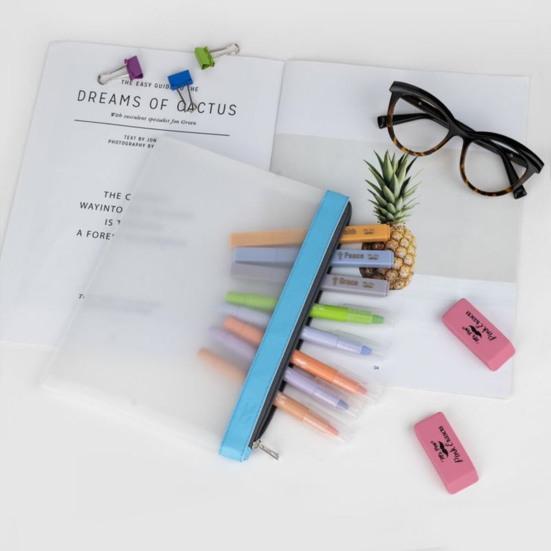 Estuche para lápices Mr. Pen 23 cm × 17 cm – Pack de 3 (TPU)