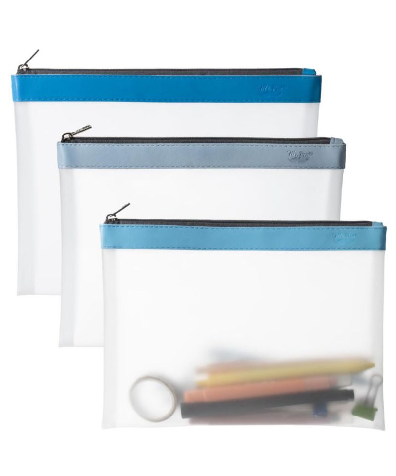 Estuche para lápices Mr. Pen 23 cm × 17 cm – Pack de 3 (TPU)