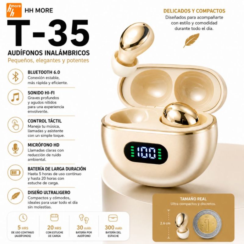 Smartwatch G‑Tide R5 + Audífonos HH More Mini T‑35