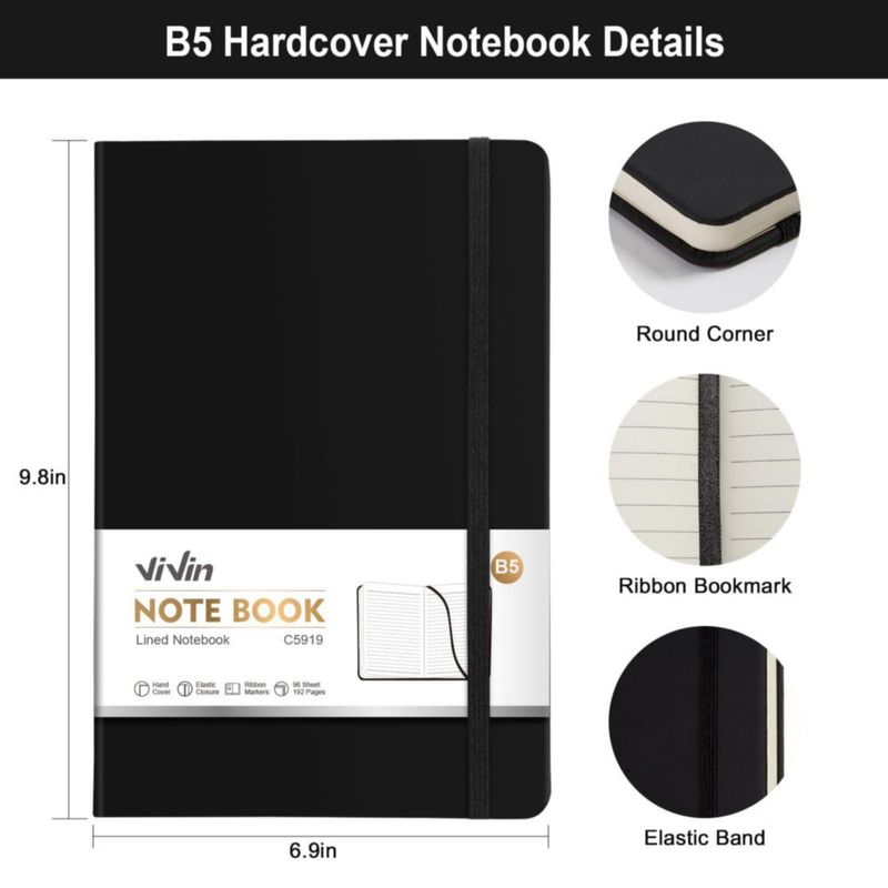 Cuaderno ViVin B5 192 págs Rayado (renglones universitarios)
