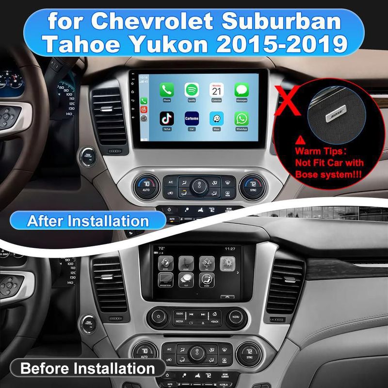Radio de coche Solvitek 26 cm Chevy Suburban 2015‑2019