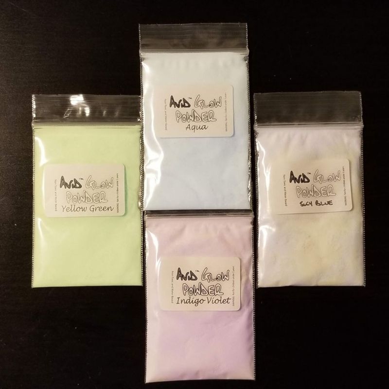 Polvo fosforescente THE AVID COLORIST 4 colores 15 g (paquete)