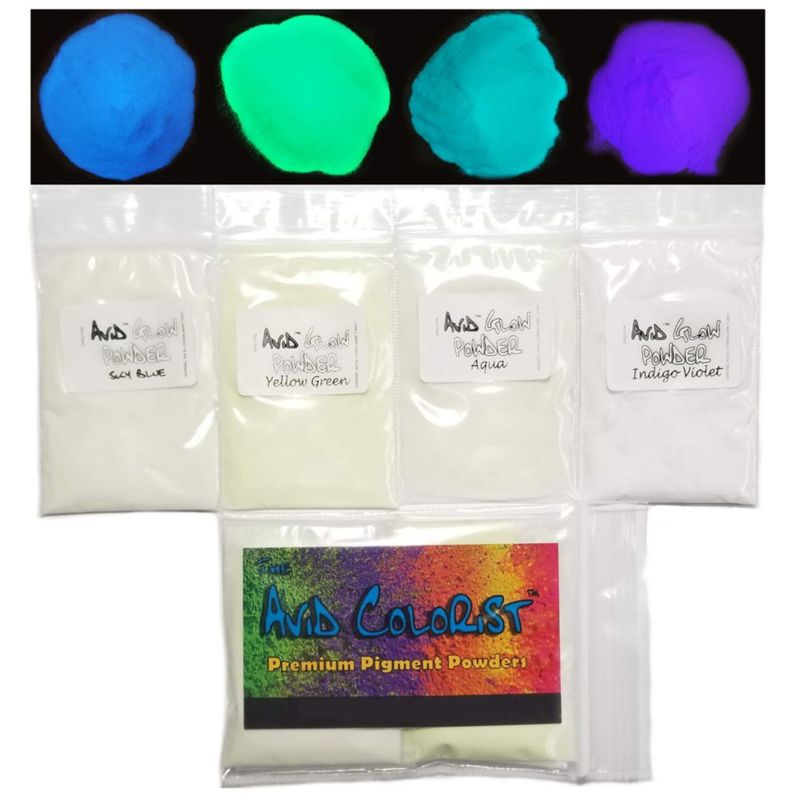 Polvo fosforescente THE AVID COLORIST 4 colores 15 g (paquete)