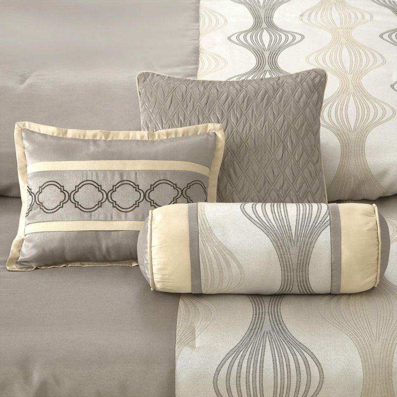 Juego de cama LANCO MODERN LIFESTYLE King de 7 piezas Gris Oro