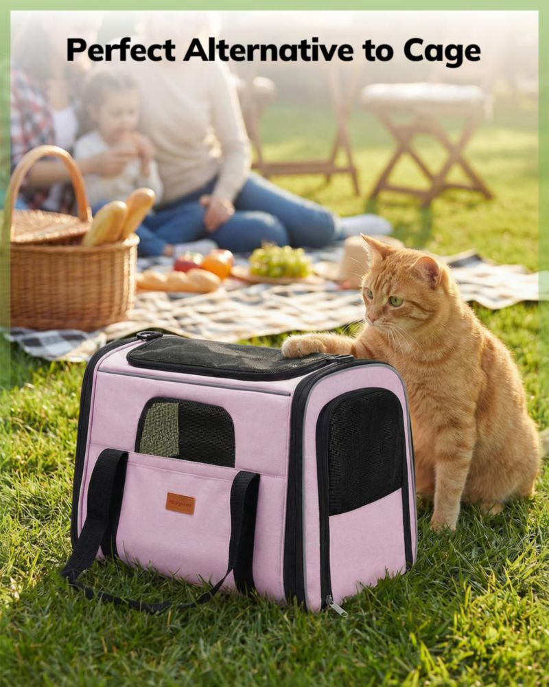 Transportín para gatos morpilot grande 44x31x34 cm suave y de viaje