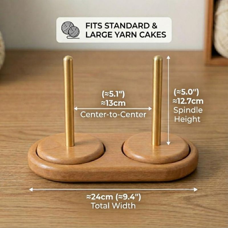 Porta-hilos NIVERCE de Doble Eje 245 cm de Madera de Haya