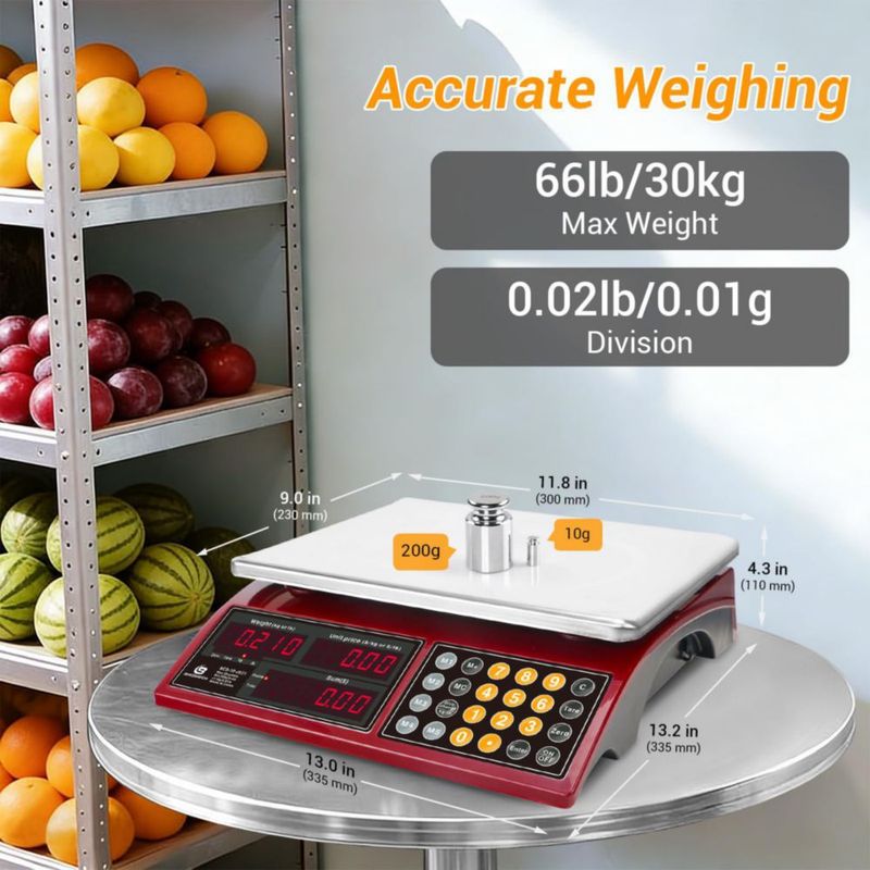 Balanza de cocina digital BROMECH 30 kg con cálculo de precios