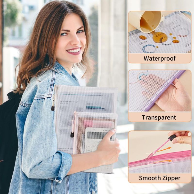 Bolsa con cremallera JARLINK 23x15 cm Pack de 20 bolsas de malla A5