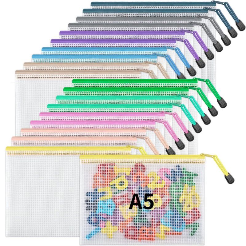 Bolsa con cremallera JARLINK 23x15 cm Pack de 20 bolsas de malla A5