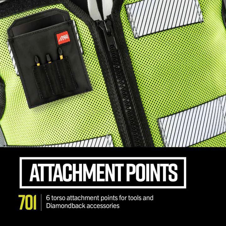 Chaleco de Herramientas Diamondback Hi-Viz 701 Amarillo X-Large