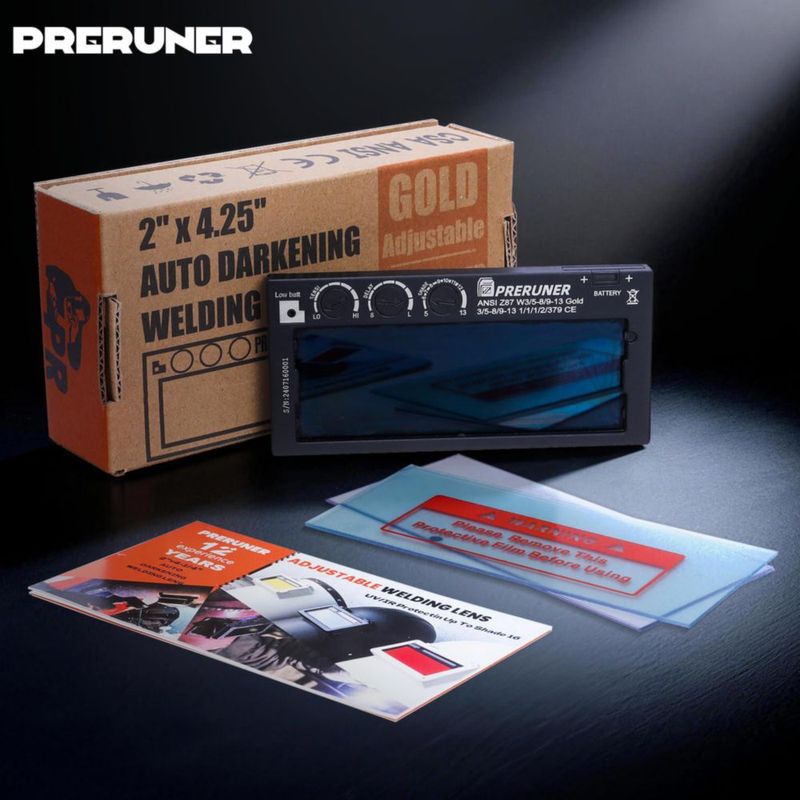 Lente de soldadura Preruner Flex Series 2x4‑1/4 Sombra roja 5‑13 Auto