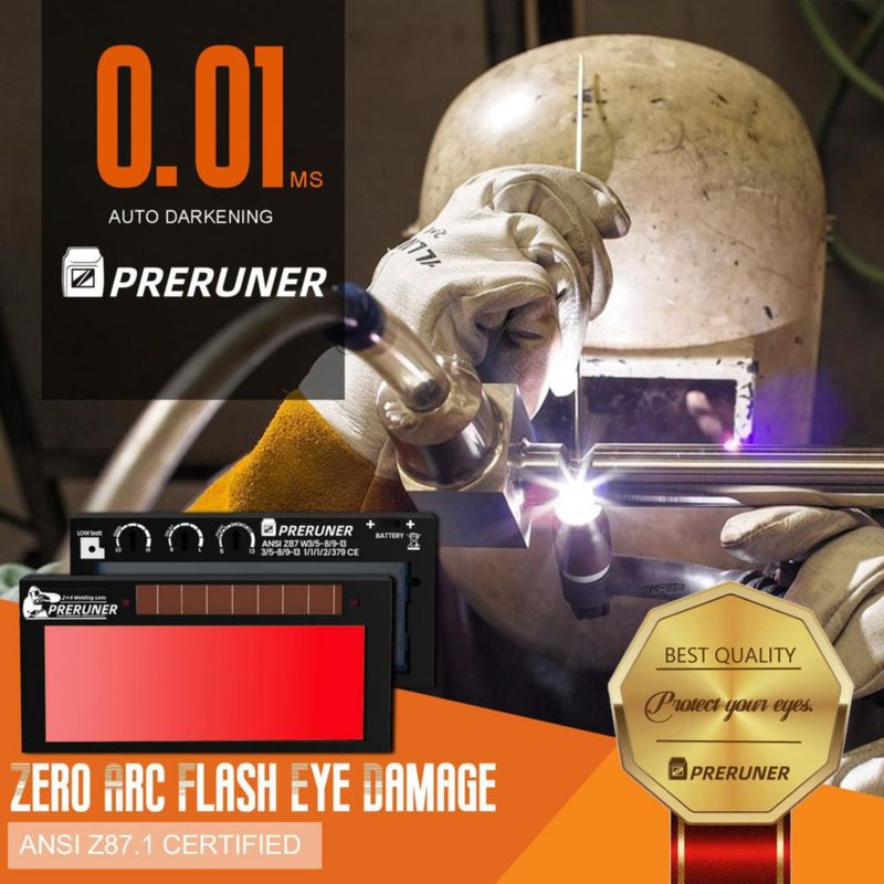 Lente de soldadura Preruner Flex Series 2x4‑1/4 Sombra roja 5‑13 Auto