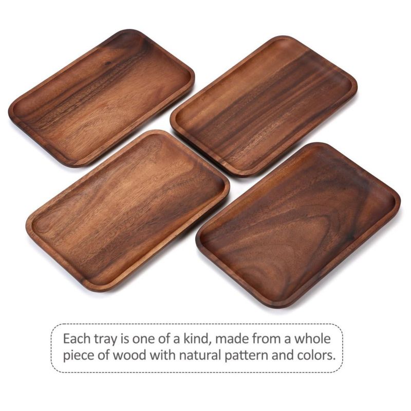 Bandeja Velinjowy 30 × 20 × 2 cm de madera de acacia – paquete de 2