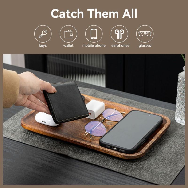 Bandeja Velinjowy 30 × 20 × 2 cm de madera de acacia – paquete de 2