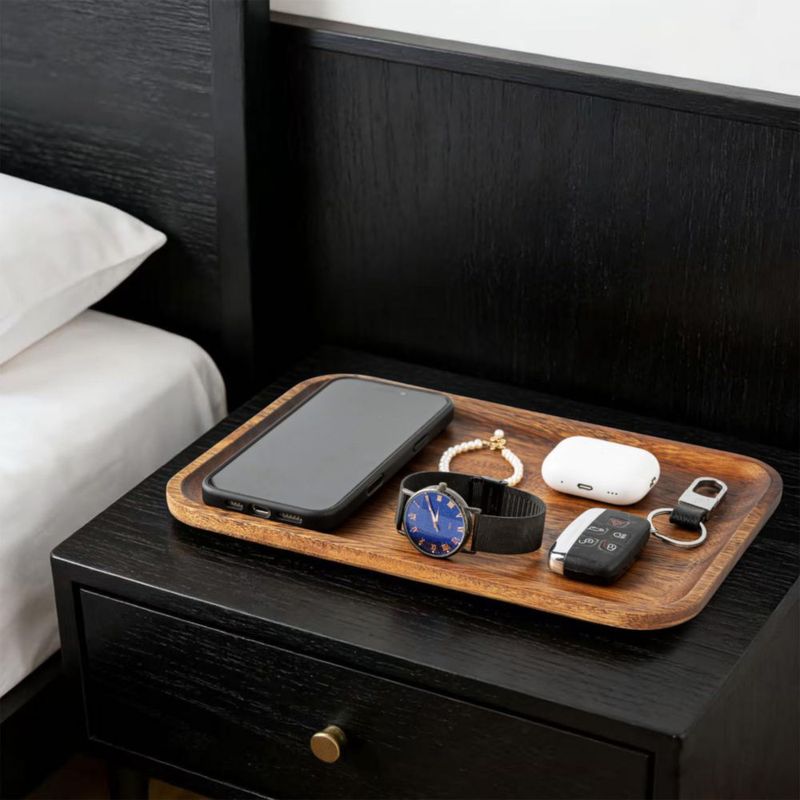 Bandeja Velinjowy 30 × 20 × 2 cm de madera de acacia – paquete de 2