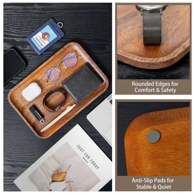 Bandeja Velinjowy 30 × 20 × 2 cm de madera de acacia – paquete de 2