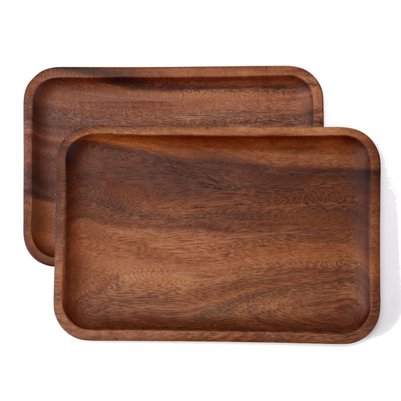 Bandeja Velinjowy 30 × 20 × 2 cm de madera de acacia – paquete de 2