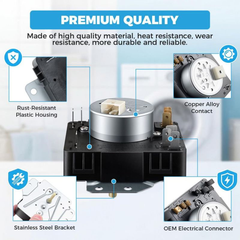 Temporizador de secadora TOVEN-RV WPW10185992 115V 60Hz