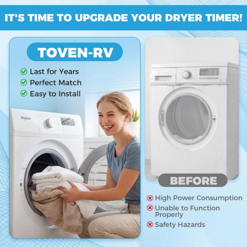 Temporizador de secadora TOVEN-RV WPW10185992 115V 60Hz