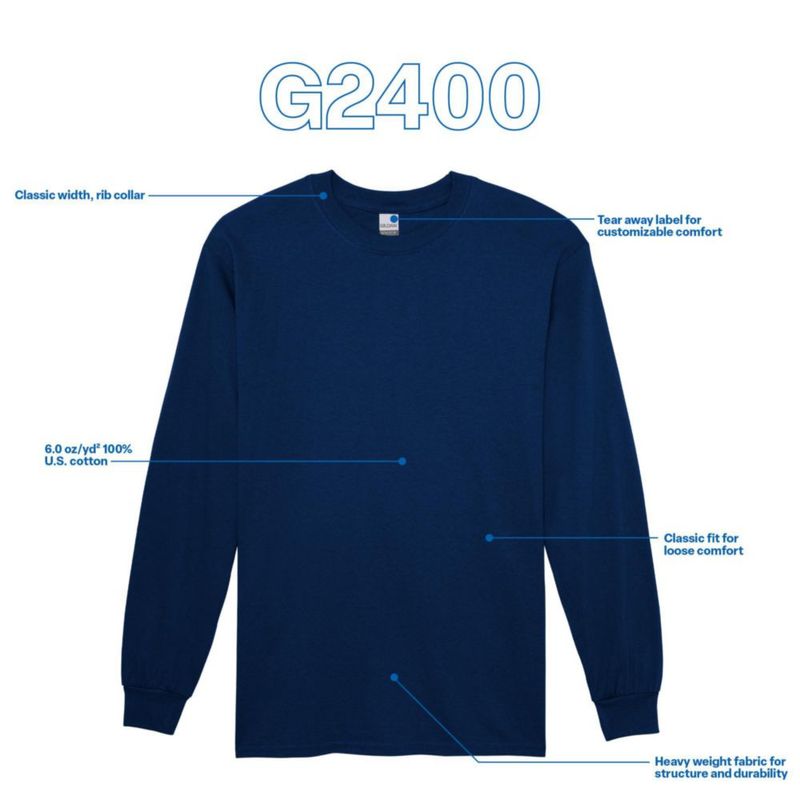 Camiseta Gildan G2400 azul marino pack de 10 talla grande