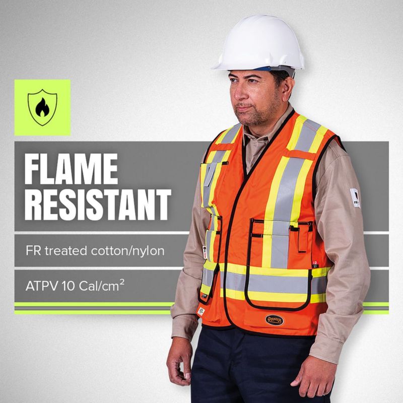 Chaleco Pioneer Hi Vis FR Naranja Brillante con Bolsillos
