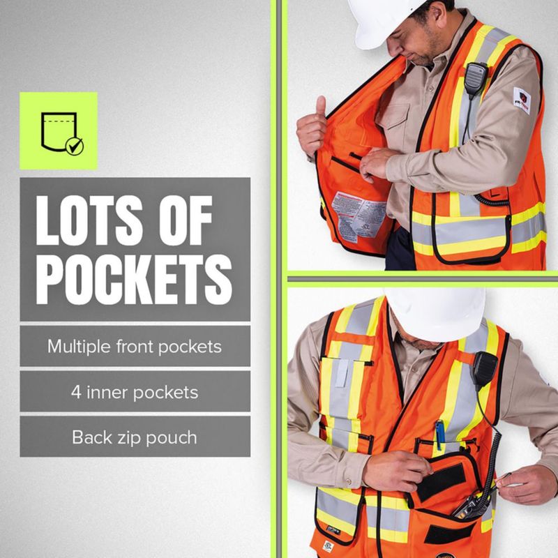 Chaleco Pioneer Hi Vis FR Naranja Brillante con Bolsillos