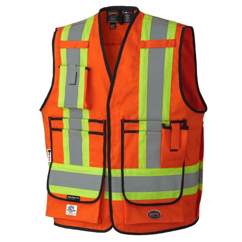 Chaleco Pioneer Hi Vis FR Naranja Brillante con Bolsillos