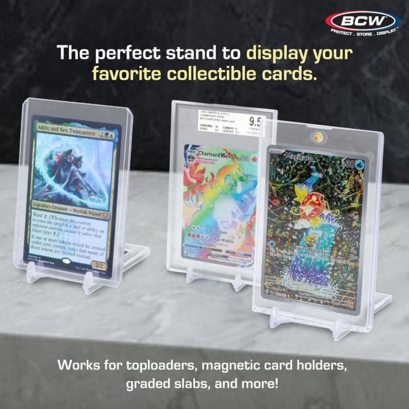 Expositor de cartas BCW de 2 piezas paquete de 10 base ajustable