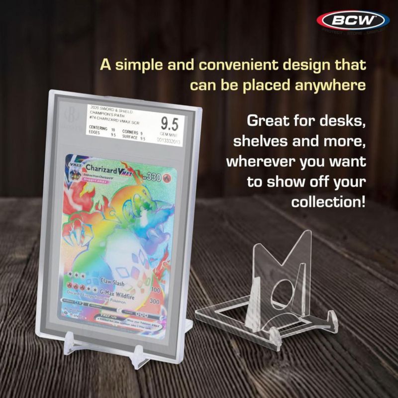 Expositor de cartas BCW de 2 piezas paquete de 10 base ajustable