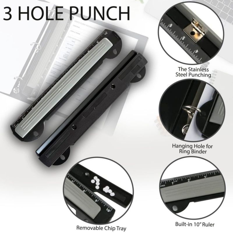 Perforadora Performore de 5 hojas 25 cm con regla