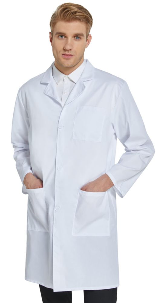 Bata de Laboratorio VOGRYE Talla S - 3 Bolsillos y Botones Frontales
