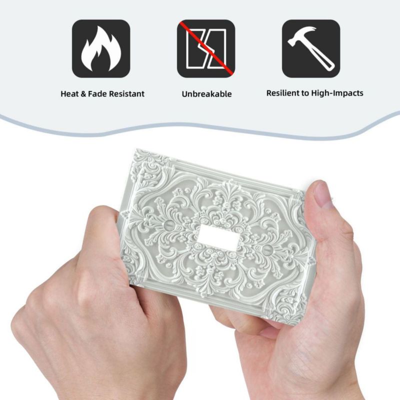 Placa de Pared Spshian 3D Floral Blanca de 1 Botón