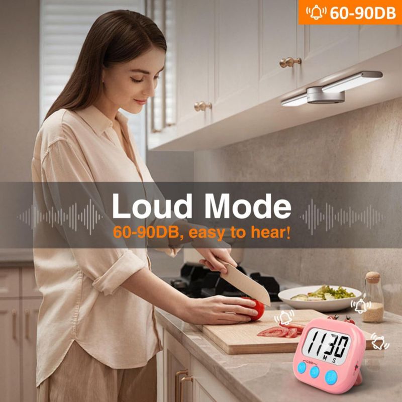 Temporizador digital de cocina AOUCE 2 unidades rosa