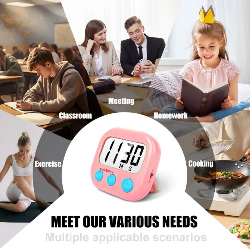Temporizador digital de cocina AOUCE 2 unidades rosa