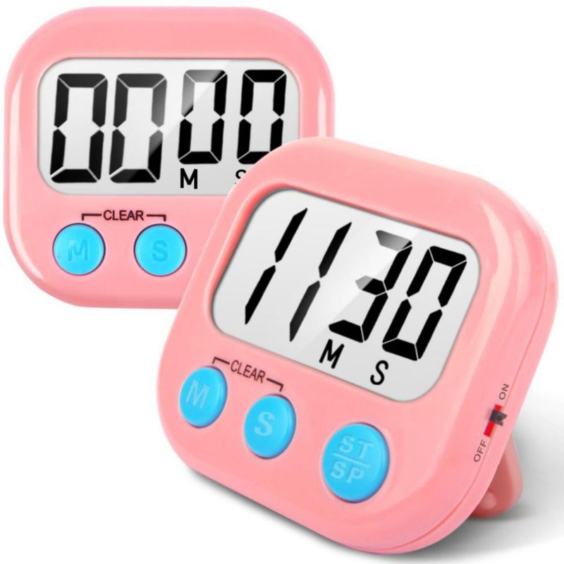 Temporizador digital de cocina AOUCE 2 unidades rosa