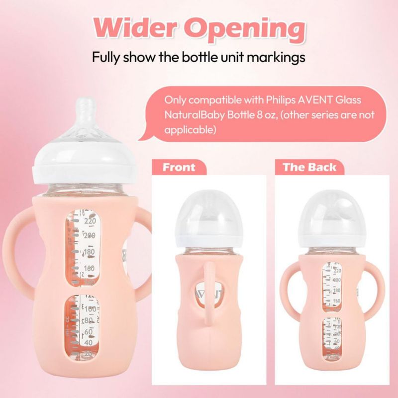 Funda de silicona MINMUNJIU 240 ml (Pack de 3) para biberones de vidrio Philips Avent