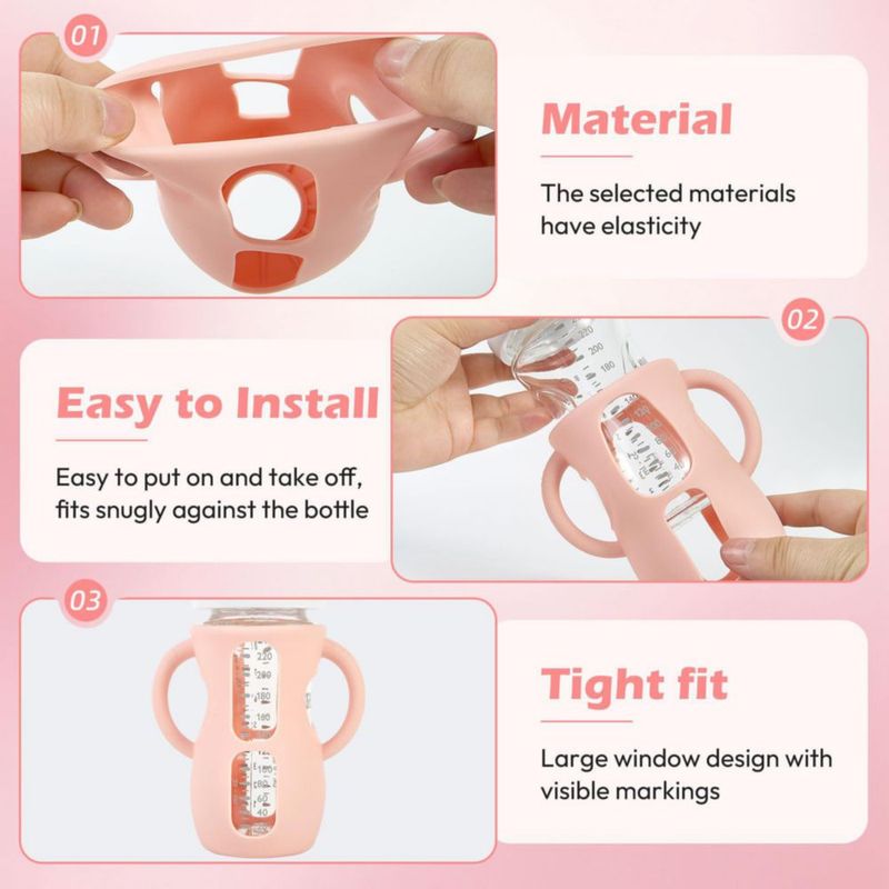 Funda de silicona MINMUNJIU 240 ml (Pack de 3) para biberones de vidrio Philips Avent