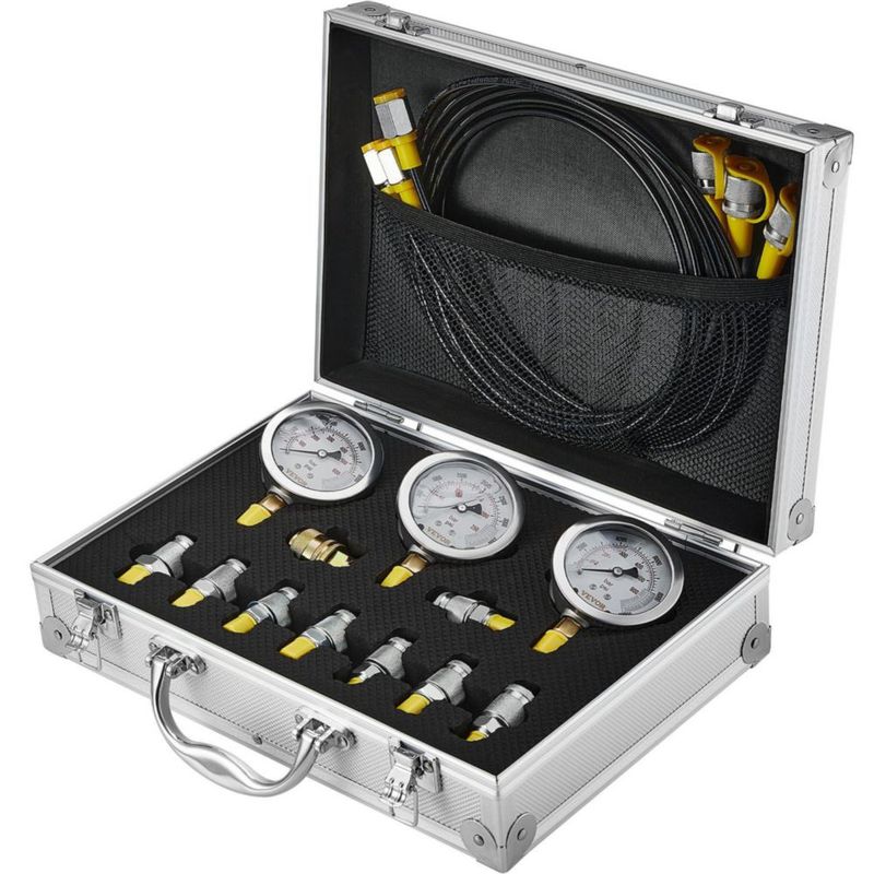 Kit de Manómetros VEVOR 250/400/600 bar – 3 Manómetros y 9 Acoples