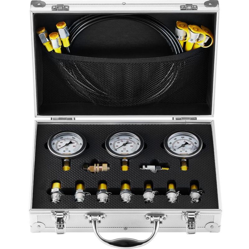 Kit de Manómetros VEVOR 250/400/600 bar – 3 Manómetros y 9 Acoples