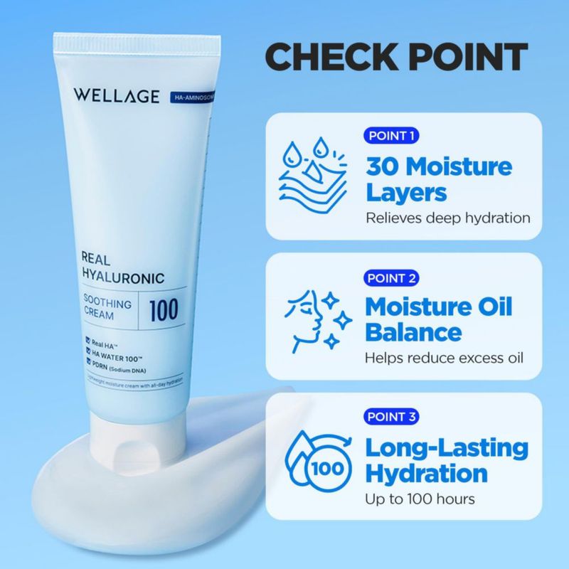 Crema hidratante WELLAGE Real Hyaluronic 80 ml PDRN