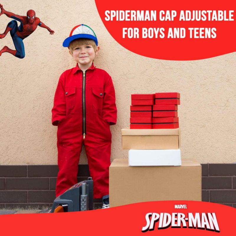 GORRA Marvel Spiderman para Niños de 3 a 9 Años Transpirable