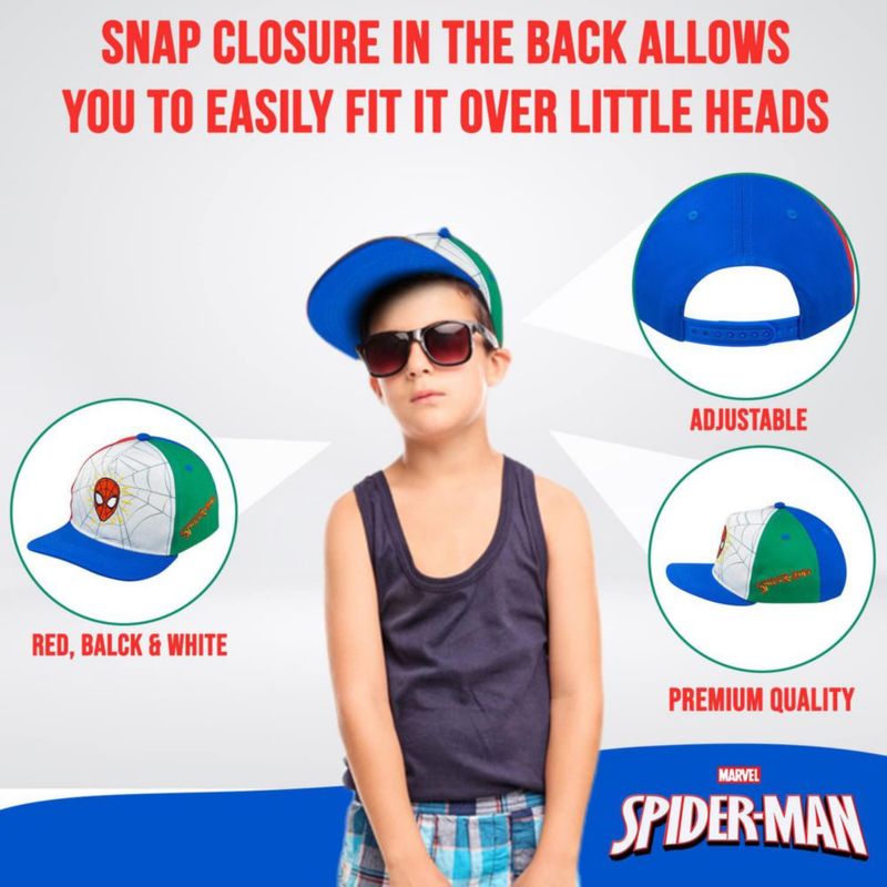 GORRA Marvel Spiderman para Niños de 3 a 9 Años Transpirable