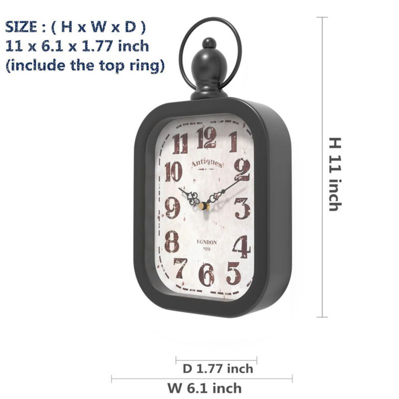 Reloj de Pared Menterry 28 × 15 cm Negro Estilo Antiguo