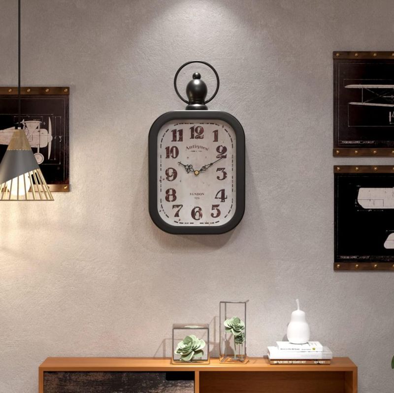 Reloj de Pared Menterry 28 × 15 cm Negro Estilo Antiguo