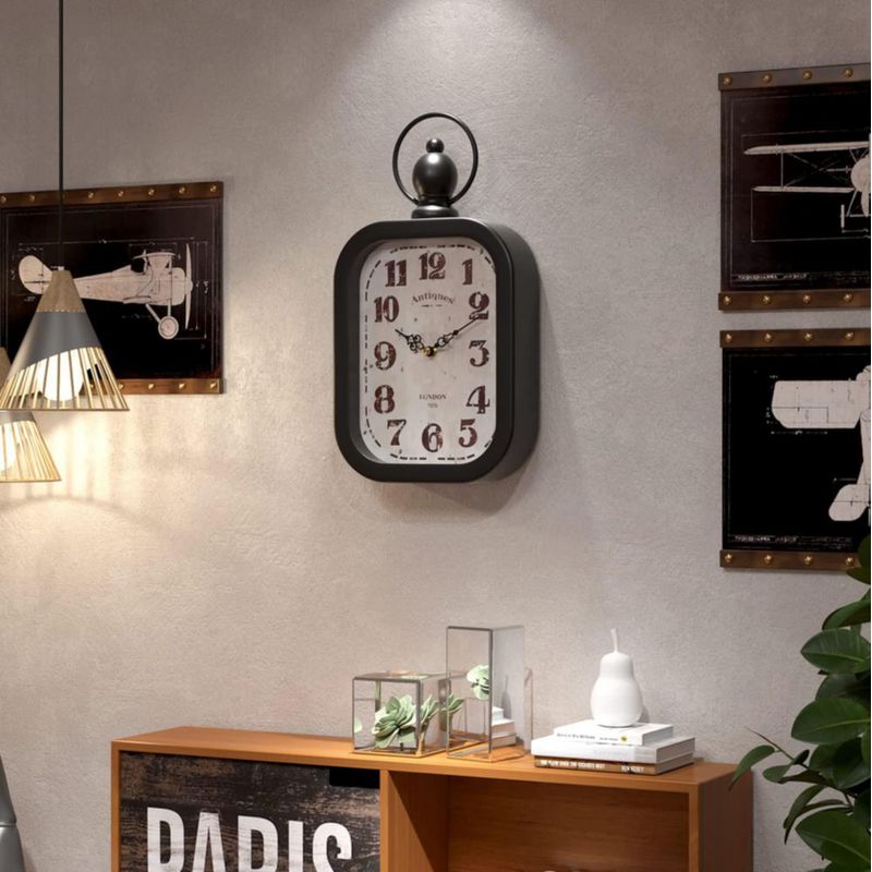 Reloj de Pared Menterry 28 × 15 cm Negro Estilo Antiguo