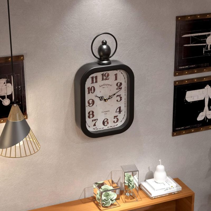 Reloj de Pared Menterry 28 × 15 cm Negro Estilo Antiguo