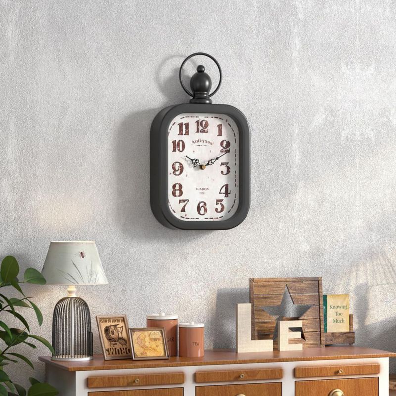 Reloj de Pared Menterry 28 × 15 cm Negro Estilo Antiguo