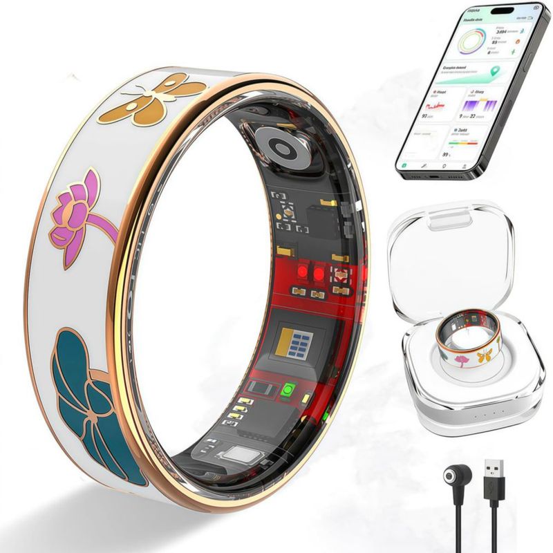 Anillo Inteligente TESKKR para Mujer - Tracker de Fitness 4‑5 g IP68